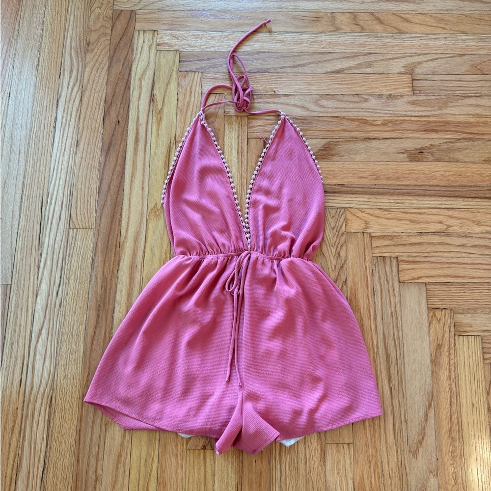 Women’s Pink Halter Romper